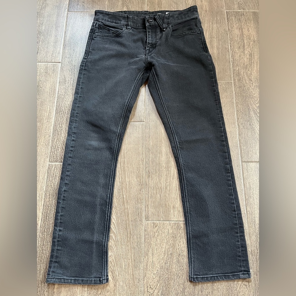 Volcom Vorta Slim Straight Jeans Black Denim Size 30 Skate Streetwear